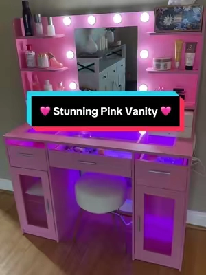 Never loved a vanity more!! It's so perfect!! #vanity #makeupvanity #vanitymakeup #vanitymirror #vanitywithlights 
