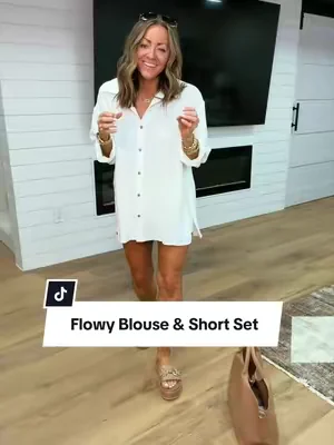 Summer effortlessly chic PERFECTION 🤌🏼 I’m 5’2” 127 in a Small #2pieceset #classyoutfit #shortsoutfit #shortset #summeroutfits @Fisoew Fashion 