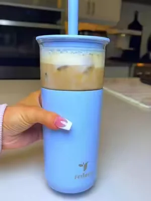My ice isn’t melted by lunch I don’t have to rush to drink it now #tiktokshopcreatorpicks #DealsForYouDays #reducetumbler #glasstumbler #drinkwarefinds 