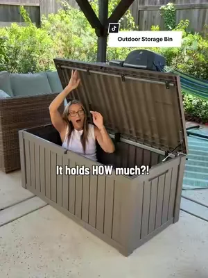Outdoor storage bin that actually doubles as seating?? Yes please!! @BIFANUO #outdoorstoragebin #storagebin #dealsforyoudays #SummerWins #SummerVibes  
