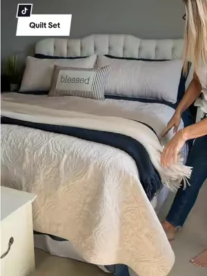 This vintage inspired quilt set adds so much charm to my bedroom… 🤍@@whale flotilla##quilt##bedroommakeover##dealsforyoudays##SummerWins##SummerVibes