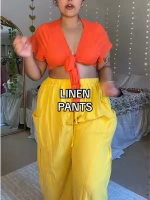 I sized up for a baggier look! #linenpant #Summer #dealsforyoudays 