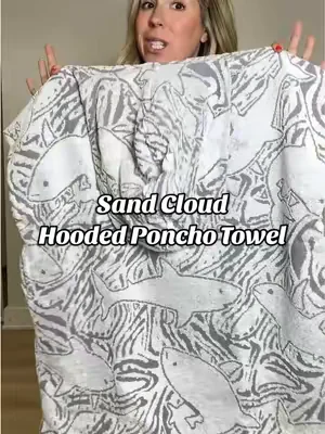 Why did nobody tell me about poncho towels sooner? No more dragging giant wet towels through the house. 🦈 @Sand Cloud  #sandcloud  #ponchotowel  #dealsforyoudays  #tiktokshopdealsforyoudays  #tiktokshopsummerturnup 