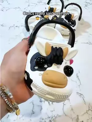 Cow crocs for babies and toddlers; literally the cutest little shoe I’ve ever seen. Take my money Crocs (please make these in my shoe size too 🤣) #crocs #babyshoes #toddlershoes #kidscrocs #tiktokshopcreatorpicks 