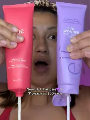 New @e.l.f. Cosmetics @elfhaircare products! Styling cream and styling wand!! #elfcosmetics #eyeslipsfacehair #haircareproducts #stylingcream #hairstyling
