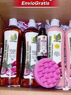 Set de shampoo, tratamiento, serum y masajeador de @Natural Sant USA #naturalsant #caidadecabello #dealsforyoudays 