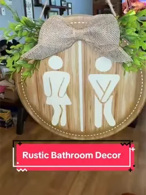 Add a touch of rustic charm to your bathroom with this adorable hanging toilet sign! 🌿 Featuring a simple round design with delicate leaf accents, it’s the perfect farmhouse bathroom decor piece for indoor bathrooms, guest baths, cabins, campers, and even outdoor restrooms. Functional, whimsical, and full of personality! 🚻✨ #BathroomDecor #RusticDecor #FarmhouseBathroom #BathroomSign #HomeDecorIdeas 