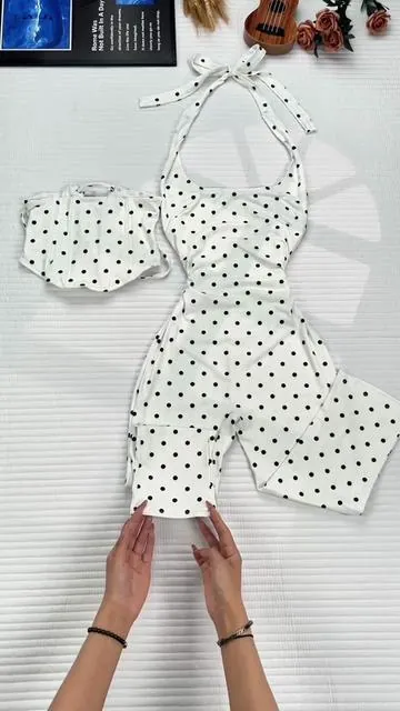 Polka dot capris are so in this season! #capris #polkadot #onepiece #polkadotcapris #dealsforyoudays 