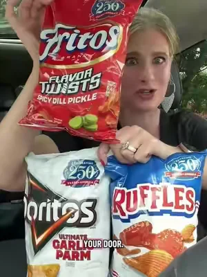 #ad Limited Edition Frito-Lay® Red, White & Blue Flavor Bundle for America’s 250the Birthday!                 🤍Doritos® Ultimate Garlic Parm ❤️ Fritos® Flavor Twists® Spicy Dill Pickle 💙Ruffles® Buffalo Wing@Frito-Lay Shop #snacks #chips #limitededition 
