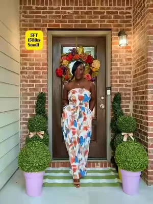 Floral Print Ruched Maxi Dress with Pockets, Casual Wear Fashion Apparel, Summer Beach Outfit, S-2XL Plus-Size Friendly, Strapless Design. #dealsforyoudays #summerwins #tiktokshopsummerturnup #tiktokswimweek #summervibes 