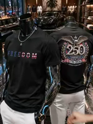 Freedom 250th Anniversary Shirt, USA 250 Years Independence Apparel, 1776–2026 America Anniversary, Patriotic Freedom,Casual Summer T-Shirt with Crew Neck,viral graphic tees##tiktokshopmemorialday##fathersdaygift##summerwins##DealsforYouDays##mensfashion