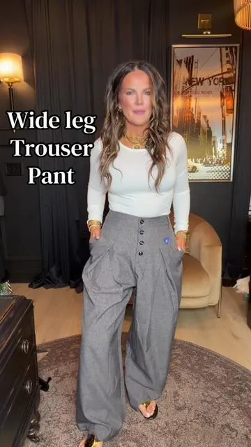 This pan I wear so much like all the time. I can wear it into work, church, out at night. Casual or elevated such a great find a staple piece for sure. #fyp #pant #trouser #widelegpants #pant 