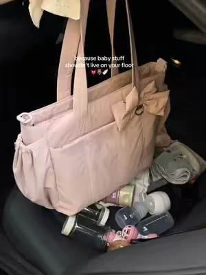 This cute diaper bag for baby stuff is a must have for any mom👩‍🍼keeps everything in one place right where you need it and off the car floor🤌#bagsmart #summerwins #dealforyoudays #diaperbag #mommusthave 