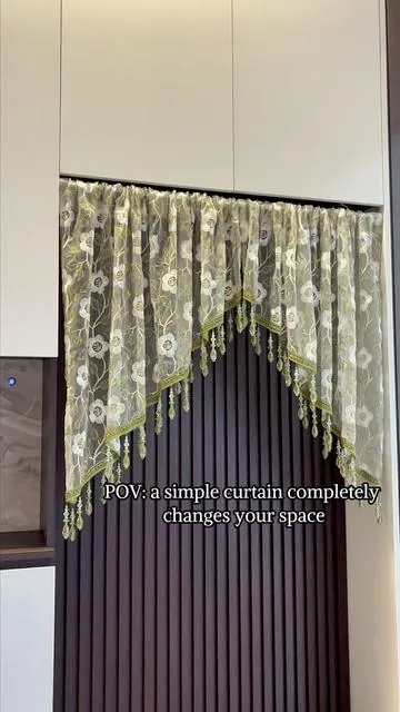 Adding this curtain felt like opening a window to a summer garden. 🍃🤍 The crisp white flowers and sage green leaves just make my whole room breathe. It’s the ultimate clean girl aesthetic for your home.#homedecor #tiktokmademebuyit #renterfriendly #cozyhome #cozyhome 