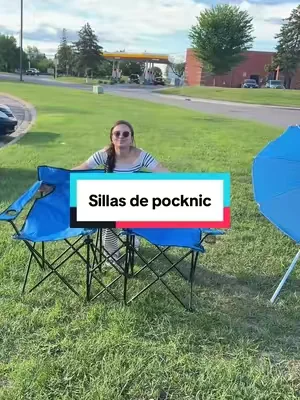 Silla doble con cooler y sombrilla @Costway.US #summeressentials #dealsforyoudays #summervibes #outdoorchair #portablechair 