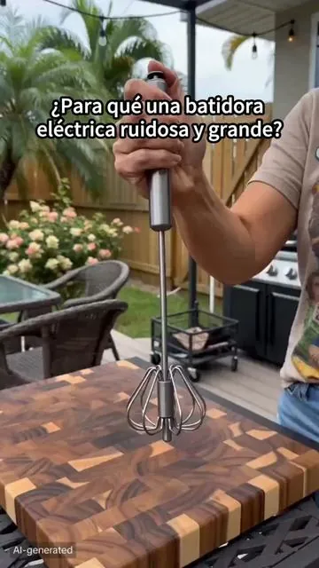 ¿Cansado de remover huevos a mano durante mucho tiempo? Este batidor giratorio funciona con una simple presión, no te cansas los brazosy simplifica tu repostería. #BatidorPresion#HerramientaReposteria#UtensilioCocina#BatirNata#ReposteriaCasera