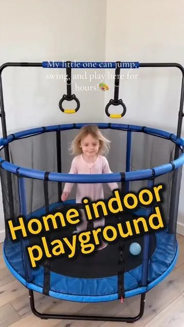 From jumping to swinging—never get bored!#tiktokshop #summervibes☀️ #trampoline #kids #play 