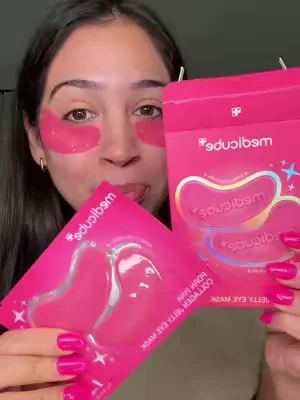 New Medicube Collagen jelly eye masks are a huge upgrade! Brightening , anti aging, firming, it does it all! #medicube #eyepatchesskincare #medicubeeyepatch #collagen #antiagingskincare 