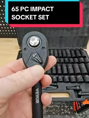 VEVOR 65 PC IMPACT SOCKET SET, 1/2" DRIVE, 6 POINT, DEEP AND SHALLOW, STANDARD AND METRIC, RACHET, WOBBLE, ADAPTER AND EXTENSIONS IN A CASE. #socketset #impactsocket #tiktokshopcreatorpicks #summervibes #dealsforyoudays @VEVOR Store @CreatorCollab_Mabel @Haidee_Collab 
