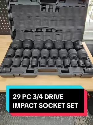 VEVOR 29 PC 3/4 DRIVE IMPACT SOCKET SET, 6 POINT. CRO-MO SOCKETS, FROM 3/4" - 2-1/2", IN A CASE. #socketset #impactsocket #tiktokshopcreatorpicks #summervibes #dealsforyoudays @VEVOR Store @CreatorCollab_Mabel @Haidee_Collab 