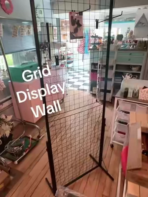 Free shipping- VEVOR 2-Pack 2'x5.6' Floorstanding Grid Wall Panel Tower with T-Base, Double-Sided Wire Racks for Art Craft Shows & Retail Display, Decoration Hanging Set with Extra Clips & Hooks, Easy Installation, Hangable for Room Use @VEVOR Store #gridwall #display #craftfair #booth #dealsforyoudays 
