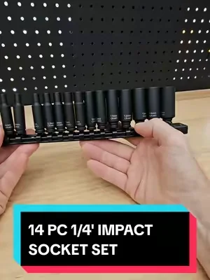 VEVOR 14 PC 1/4" DEEP WELL IMPACT SOCKET SET, FROM 4-15 MM, CRO-MO SOCKETS, 6 POINT. #socketset #impactsocket #tiktokshopcreatorpicks #summervibes #dealsforyoudays @VEVOR Store @CreatorCollab_Mabel @Haidee_Collab 