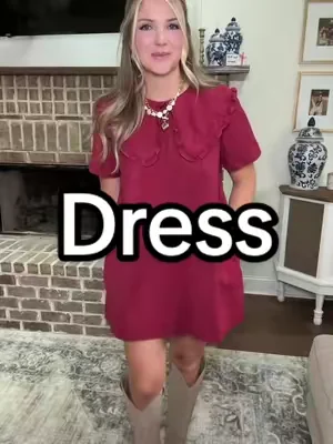 So cute for a bama game!!! #denimdress #bigcollardress #gameoutfit #bamagamedayoutfits 