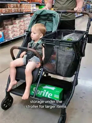 Shopping with a toddler has never been easier 👏 He’s way more comfortable in the stroller rather than the slanted shopping carts #dealsforyoudays #toddlermom #toddlertok #momhack #toddlerlife 