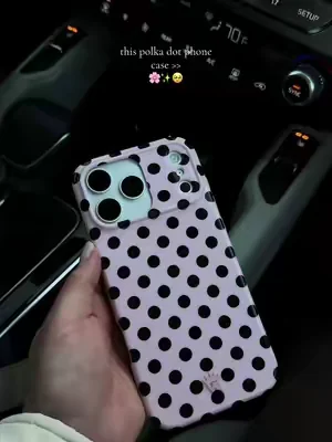 Obsessed 🖤  #velvetcaviar #phonecase #cutephonecases #polkadot #girlythings 