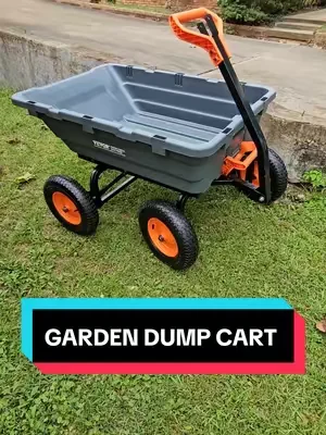 VEVOR POLY GARDEN DUMP CART, EASY TO ASSEMBLE, 1500 LBS, 13" TIRES, DUAL HANDLE, ALL METAL FRAME. #gardencart #dumpcart #tiktokshopcreatorpicks #summervibes #dealsforyoudays @VEVOR Store @CreatorCollab_Mabel @Haidee_Collab 