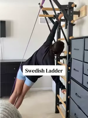 I’ve been wanting a Swedish ladder forever! This is the only working out I look forward to doing 😆 I’m still new and don’t know what I’m doing…but there are SOO many exercises you can do with this! #swedishladder #athomegym #corestrength #dealsforyoudays #summervibes 