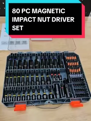 VEVOR 80 PC MAGNETIC IMPACT NUT DRIVER SET, METRIC AND SAE, WITH SOCKET ADAPTERS, BIT HOLDER, WING NUT DRIVER, UNIVERSAL SOCKET, QUICK RELEASE EXTENSION, POWER BITS AND MORE IN A STORAGE CASE. #magneticnutdriver #impactnutdriver #tiktokshopcreatorpicks #summervibes #dealsforyoudays @VEVOR Store @CreatorCollab_Mabel @Haidee_Collab 
