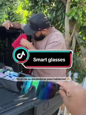 He can finally talk to me at work!#smartglasses #bluetoothheadset #bluetoothglasses #lentesdesol 