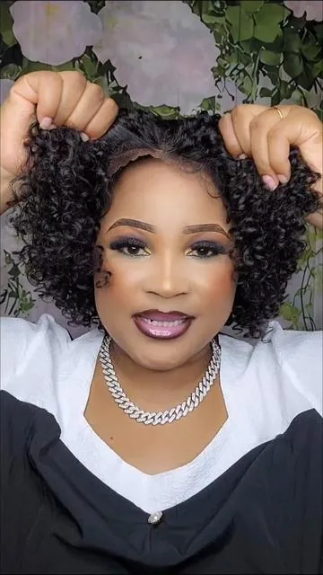 Frodio Veralux Human Hair Blend Short Jerry Curl Wig #frodiohair #gluelesswig #DealsForYouDays #tiktokshopcreatorpicks #fyp 