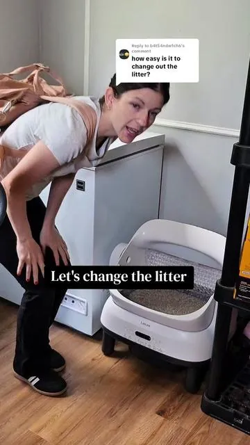 Replying to @b4t54ndw1ch6  This is how easy it is to change out the litter with Lesure's automatic litter box 😊🐈‍⬛ #automaticlitterbox #lesurepet #selfcleaninglitterbox #cats #catproducts 