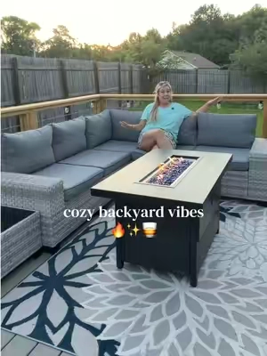 This patio sectional is so nice!! Perfect for our deck. 🌊☀️🔥 #patiofurniture #patioset #outdoorsectional #outdoorfurniture #summerwins @MAISON BACKYARDS 