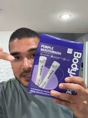 Enjuage Bucal 【BodyAccel】Purple Mouthwash For Teeth Whitening, Freshens Breath, Gum Health, Hydrating, Anti-Bad Breath & Plaque, Alcohol-Free, Mint Flavor Travel Portable Pack (20 Sachets) #bodyaccel #freshbreath #tiktokshopcreatorpicks #dealsforyoudays 