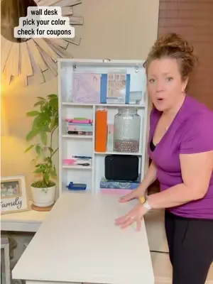 Loving this fold up wall desk from @HOMCOM, it hides all my goodies! #SummerVibes #dealsforyoudays #diamondpaintingtiktok #desksetup #desk 