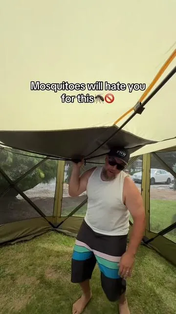 Camping is way better when mosquitoes aren’t eating you alive #campinggear #gazebo #bugfreesummer #outdoorliving #tiktokshopcreatorpicks 