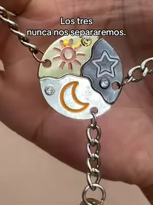 Familia pareja amistad estrella luna sol colgante grabeeee sobrang ganda!!! ¡Vale la pena comprar chicos!☀️🌙 ✨😂🤞#pendants #pendantnecklace #necklace #friendshipnecklace