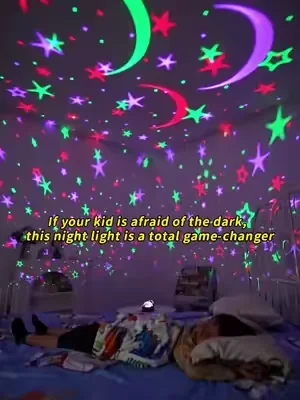 If your kid is afraid of the dark,  this night light is a total game-changer#Onefirenightlightforkids #SoothingLight #BedtimeRoutine #nightlightprojector #kidsgifts