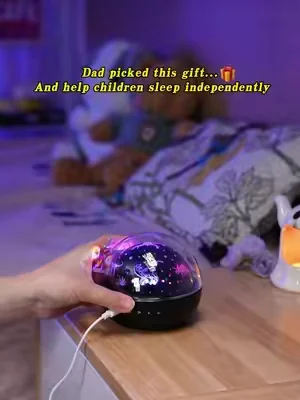 Dad picked this gift... And help children sleep independently.#Onefirenightlightforkids #SoothingLight #BedtimeRoutine #nightlightprojector #kidsgifts