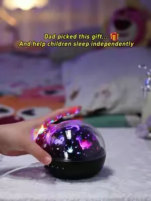 Dad picked this gift... And help children sleep independently.#Onefirenightlightforkids #SoothingLight #BedtimeRoutine #nightlightprojector #kidsgifts 