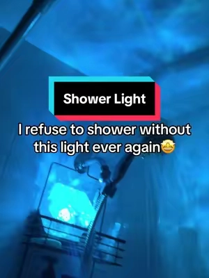 I mean just look at how cool this light is #showerlight #lighting #bluelight #relaxing #ambiance 