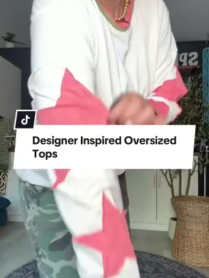⭐️ This long sleeve t shirt with the star patches is giving those FP vibes without the price 🏷️  #tiktokshopcreatorpicks #dealsforyoudays #midsizefashion #over50style #longsleevetee 
