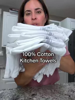 Bring on the nostalgia with these 100% cotton towels- come in a matching pack of 12 in various colors! Plus cotton dish towels dry faster and stay fresher longer. #kitchentowels #dishtowels #cottontowel #tiktokshopcreatorpicks #handtowels 