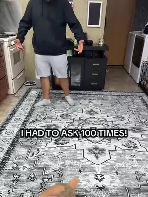 I finally got him to answer my question after asking a million times but dang this is nice! #rug #arearug #homefinds #dealsforyoudays #homedecor 