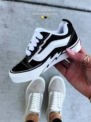 Vans little kids knu skool shoe has boy moms like 😮‍💨🖤⚡️ #vans #kidsshoes #boymom 
