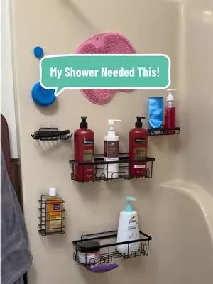 Whoever designed these deserves a raise. 😂👏🏼 My shower finally has a place for everything, and it even came with enough pieces to organize my girls’ bathroom too! 🖤 #DealsForYouDays