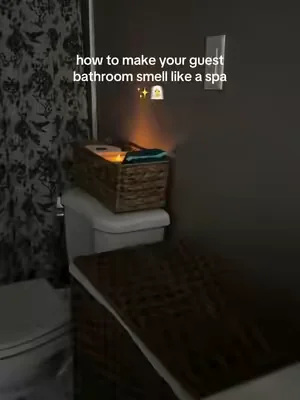 A bathroom must have to help it smell fresh & no worries about lighting candles, refilling diffusers, or icky plug ins! #bathroomdecor #guestbathroom #cozybathroom 